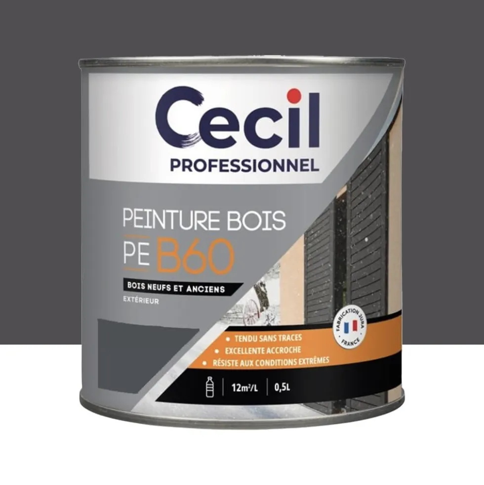 Peinture Bois Glycéro Cécil Professionnel PEB60 Anthracite Satin