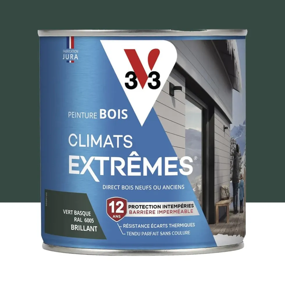 Peinture bois V33 Climats Extrêmes Brillant Vert Basque