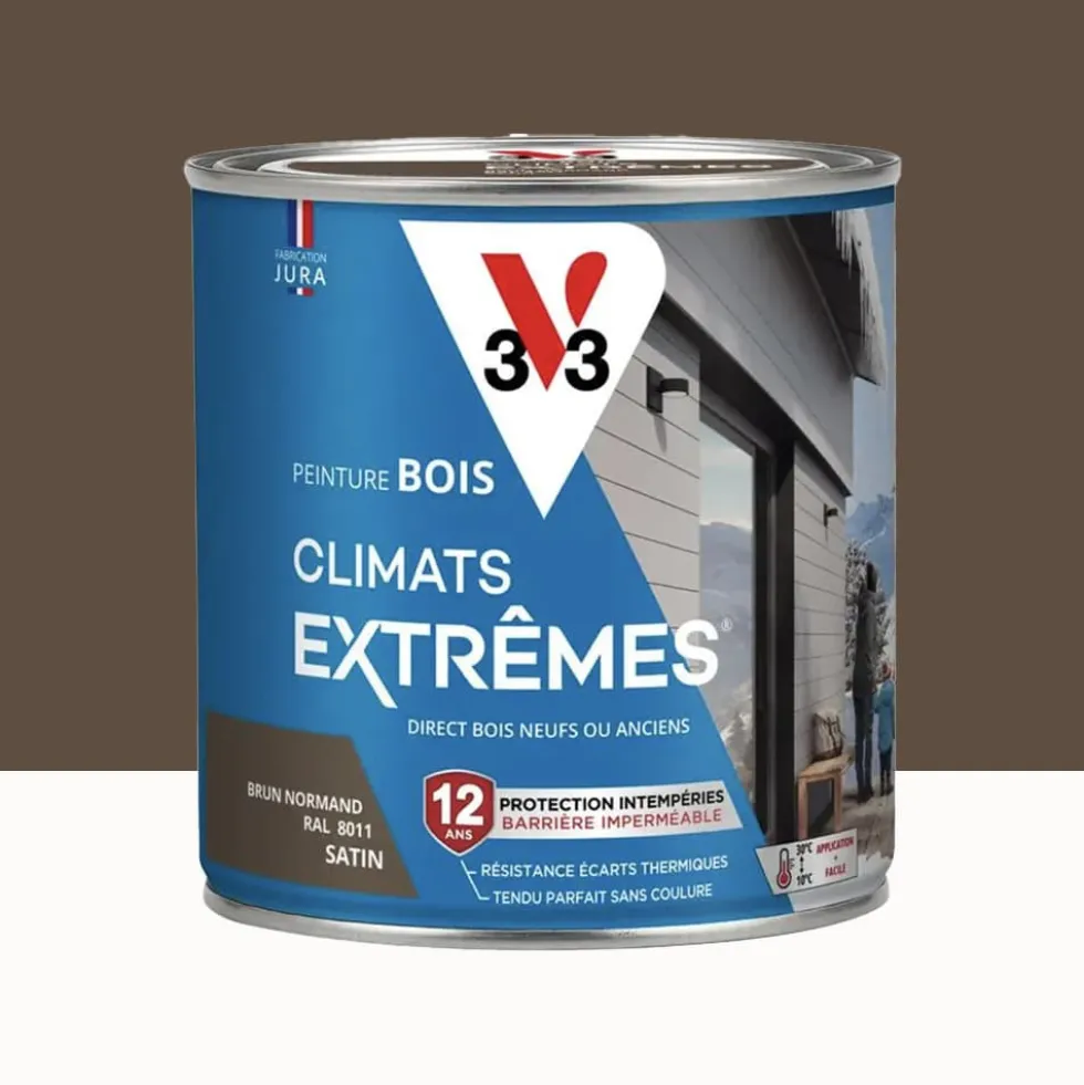 Peinture bois V33 Climats Extrêmes Satin Brun Normand