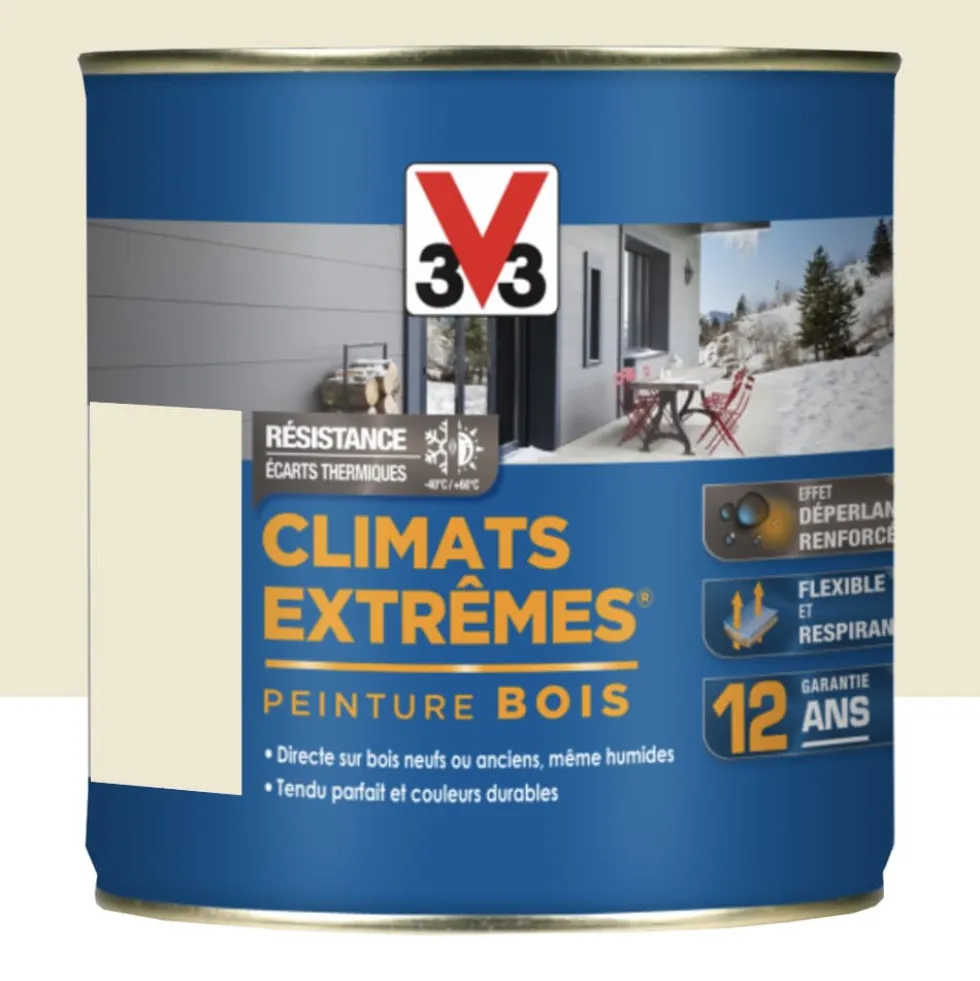 Peinture bois V33 Climats Extrêmes Satin Beige calcaire