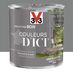 Peinture bois V33 Couleurs d'ICI Gris flotté