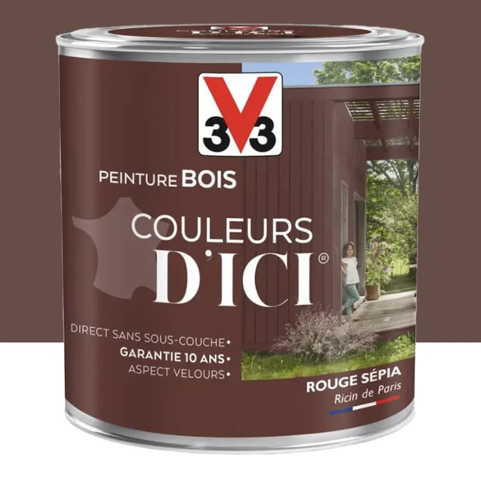 Peinture bois V33 Couleurs d'ICI Rouge sépia