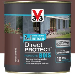 Peinture Bois V33 Direct Protect Rouge ombré