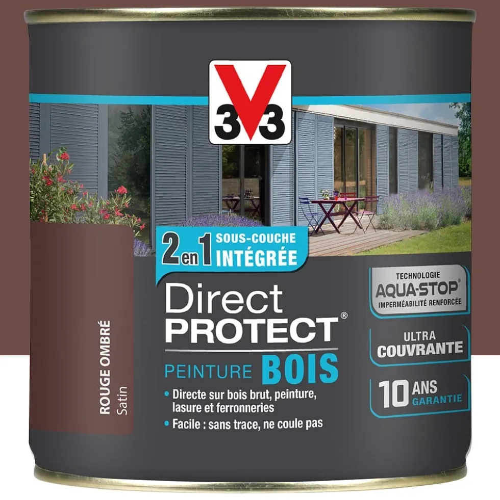 Peinture Bois V33 Direct Protect Rouge ombré