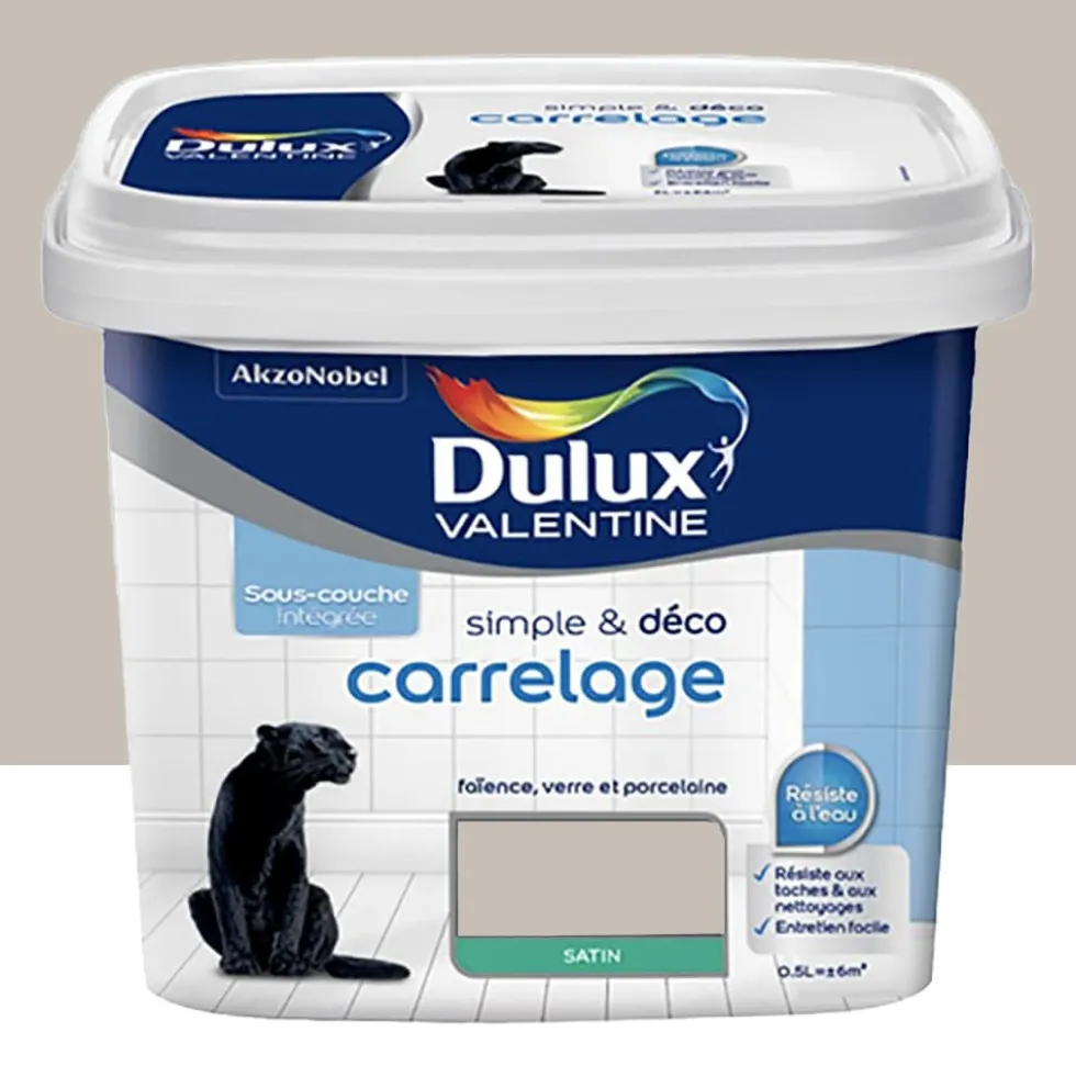Peinture Carrelage Dulux Valentine Simple & Déco Sable gris