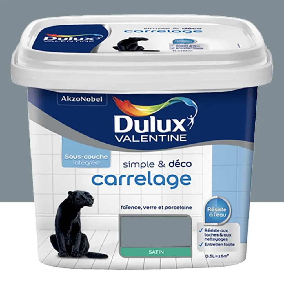 Peinture Carrelage Dulux Valentine Simple & Déco Bleu gris