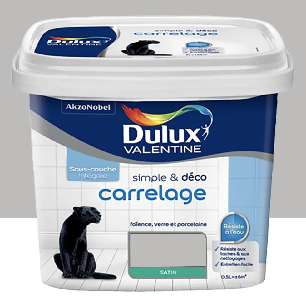 Peinture Carrelage Dulux Valentine Simple & Déco Béton gris
