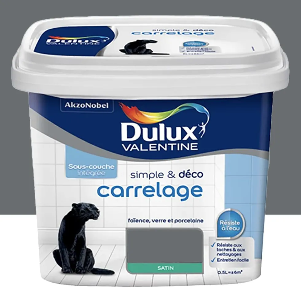 Peinture Carrelage Dulux Valentine Simple & Déco Gris industriel