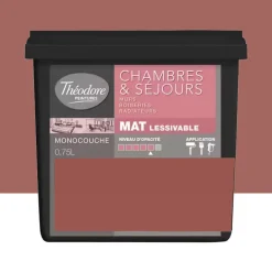 Peinture Chambres & Séjours Théodore Mat Monocouche Rouge madras