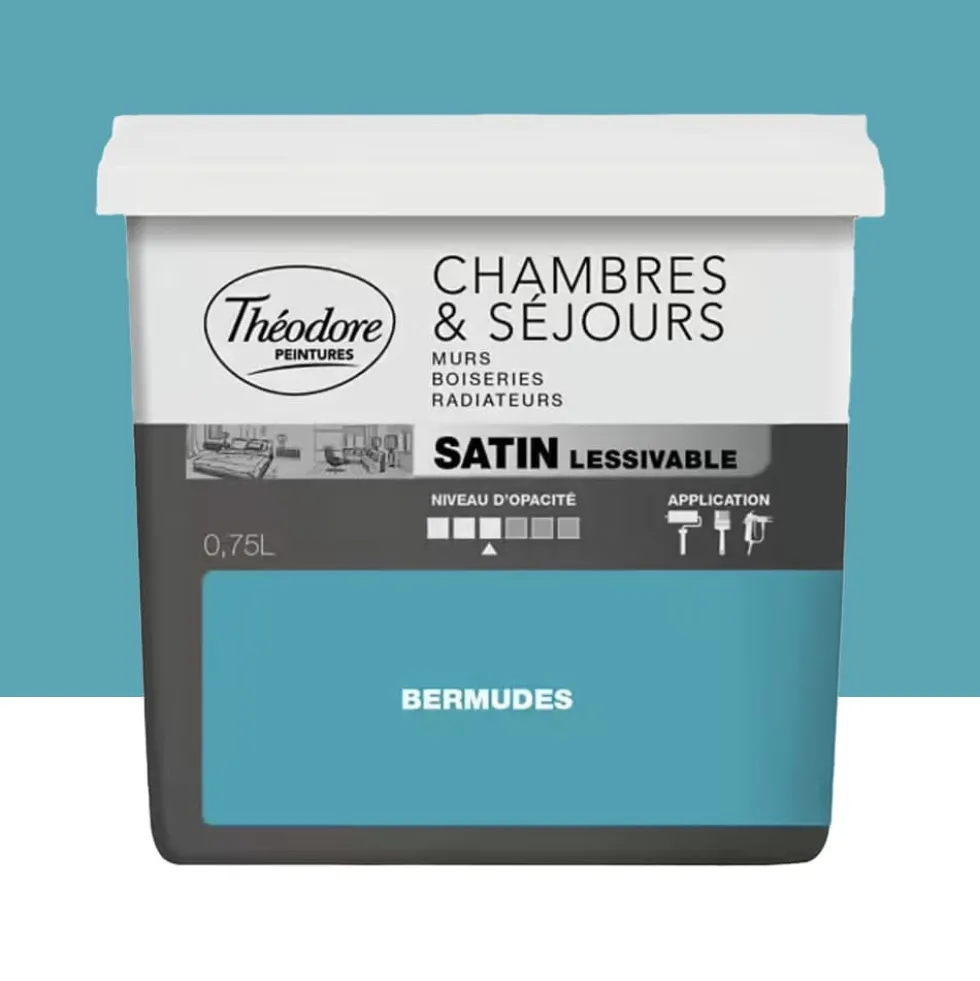 Peinture Chambres & Séjours Théodore Satin lessivable Bermudes