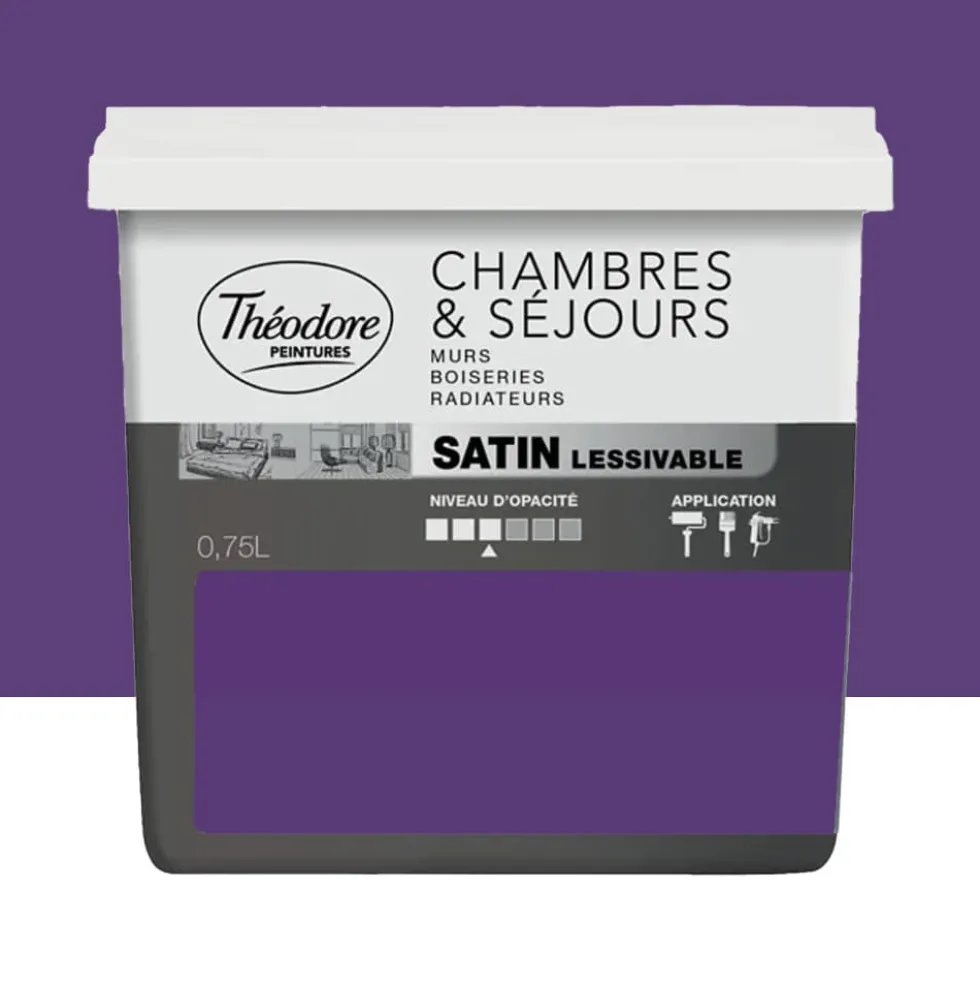 Peinture Chambres & Séjours Théodore Satin lessivable Jacaranda