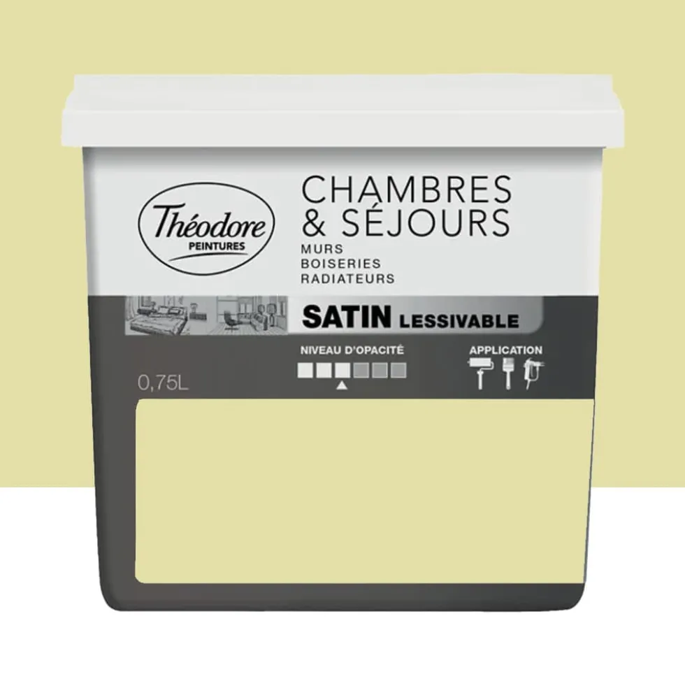 Peinture Chambres & Séjours Théodore Satin lessivable Lemon