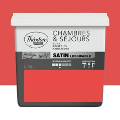 Peinture Chambres & Séjours Théodore Satin lessivable Coquelicot