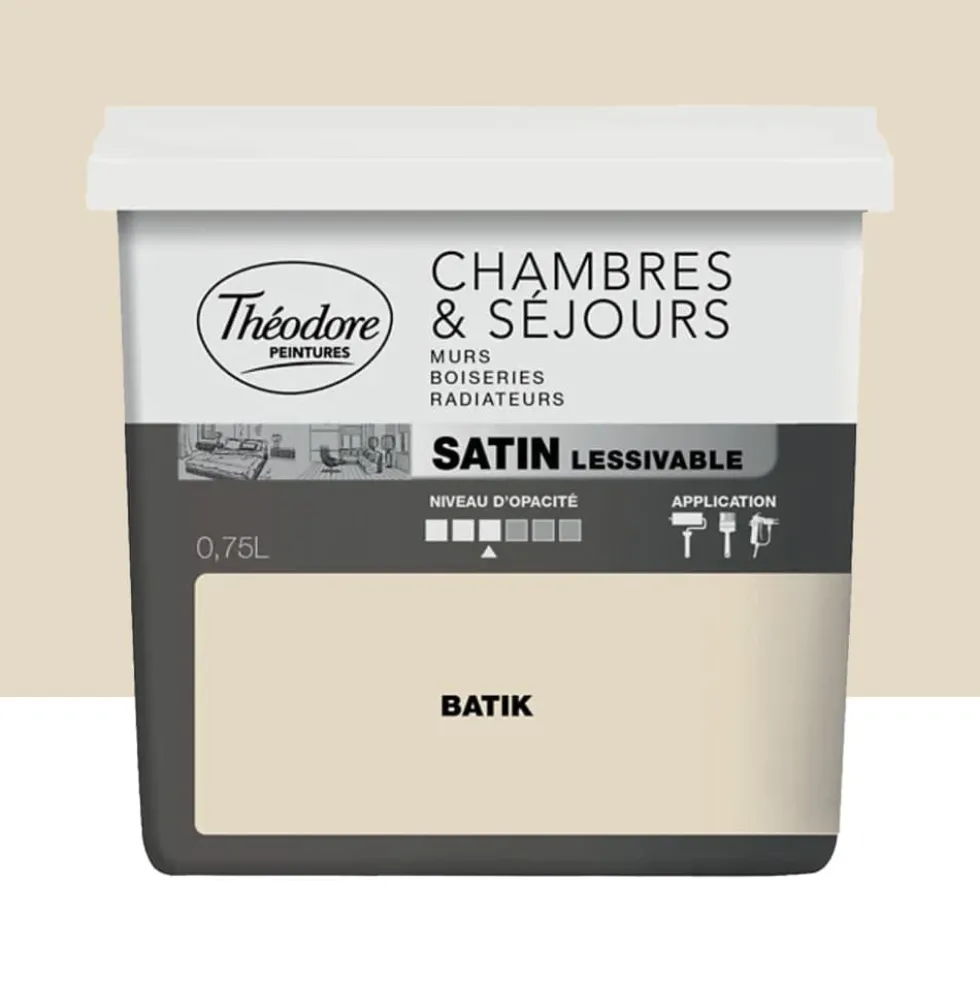 Peinture Chambres & Séjours Théodore Satin lessivable Batik