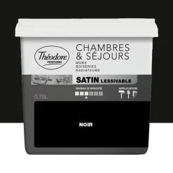 Peinture Chambres & Séjours Théodore Satin lessivable Noir
