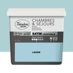 Peinture Chambres & Séjours Théodore Satin lessivable Lagon