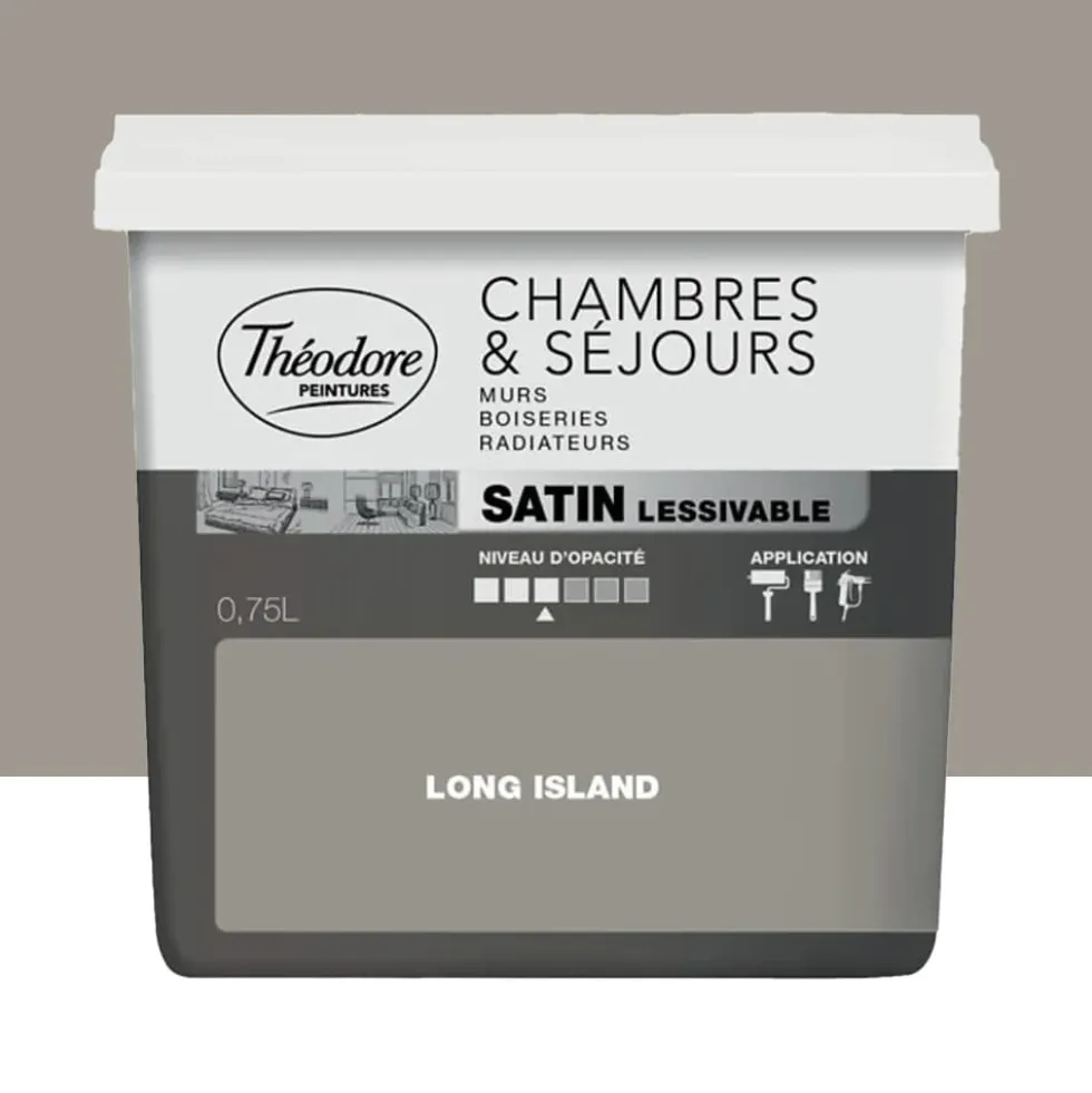 Peinture Chambres & Séjours Théodore Satin lessivable Long Island