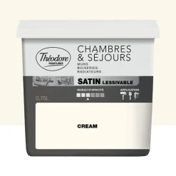 Peinture Chambres & Séjours Théodore Satin lessivable Cream