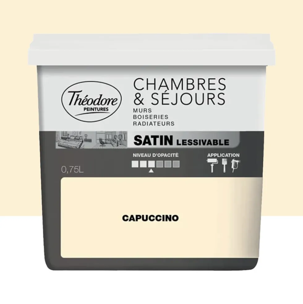Peinture Chambres & Séjours Théodore Satin lessivable Cappuccino