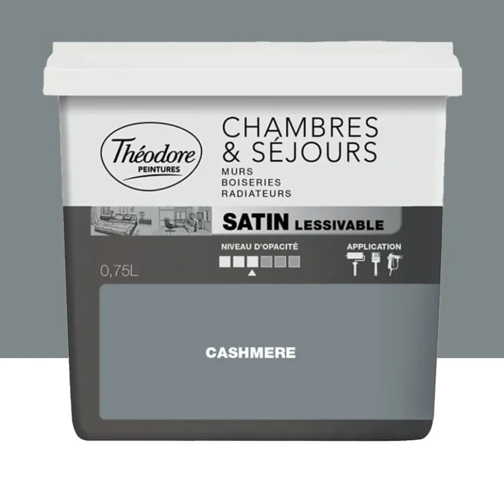 Peinture Chambres & Séjours Théodore Satin lessivable Cashmere