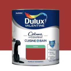 Peinture Cuisine & Bain DULUX VALENTINE Crème de Couleur Rouge industriel