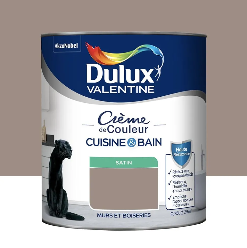 Peinture Cuisine & Bain DULUX VALENTINE Crème de Couleur Taupe