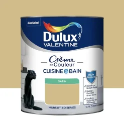 Peinture Cuisine & Bain DULUX VALENTINE Crème de Couleur Jaune safrané