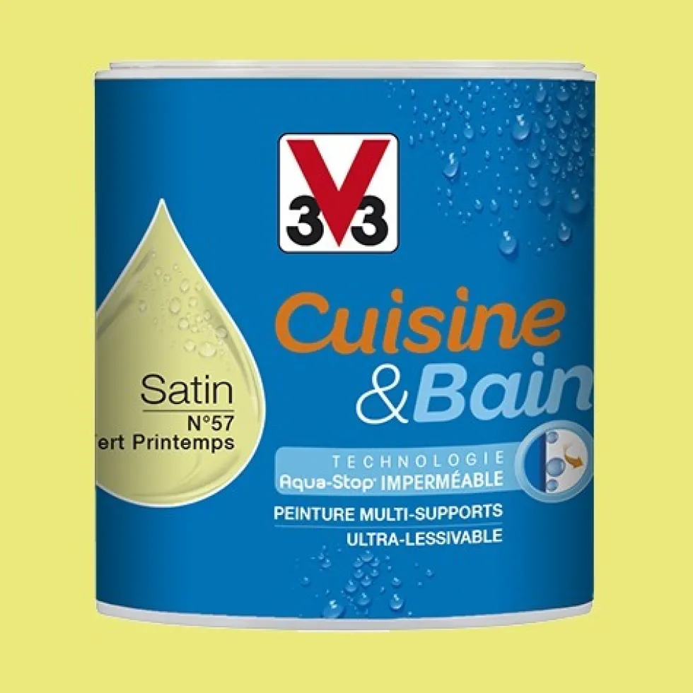Peinture Cuisine & Bain V33 Vert printemps n°57