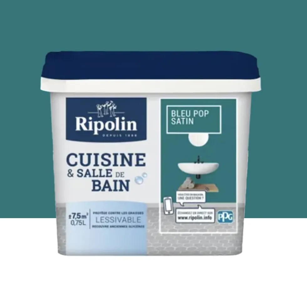 Peinture Cuisine & Salle de Bain RIPOLIN Bleu pop