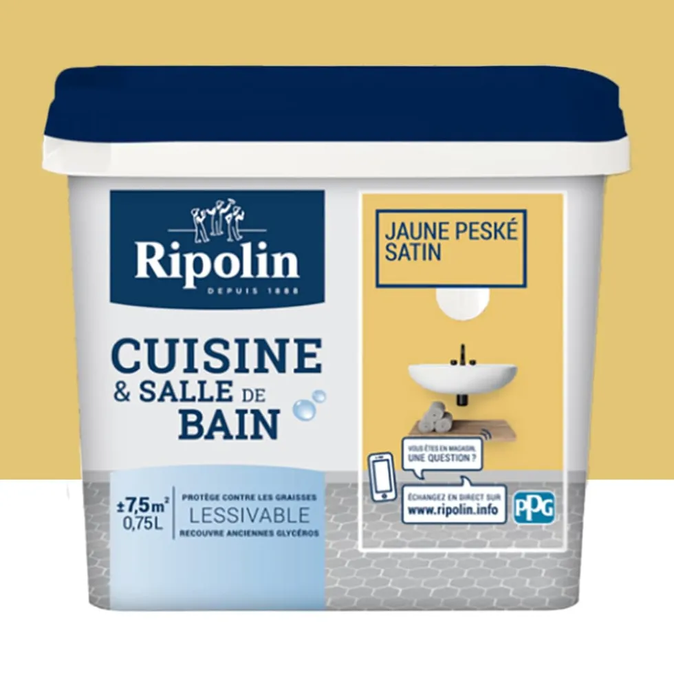 Peinture Cuisine & Salle de Bain RIPOLIN Jaune peske