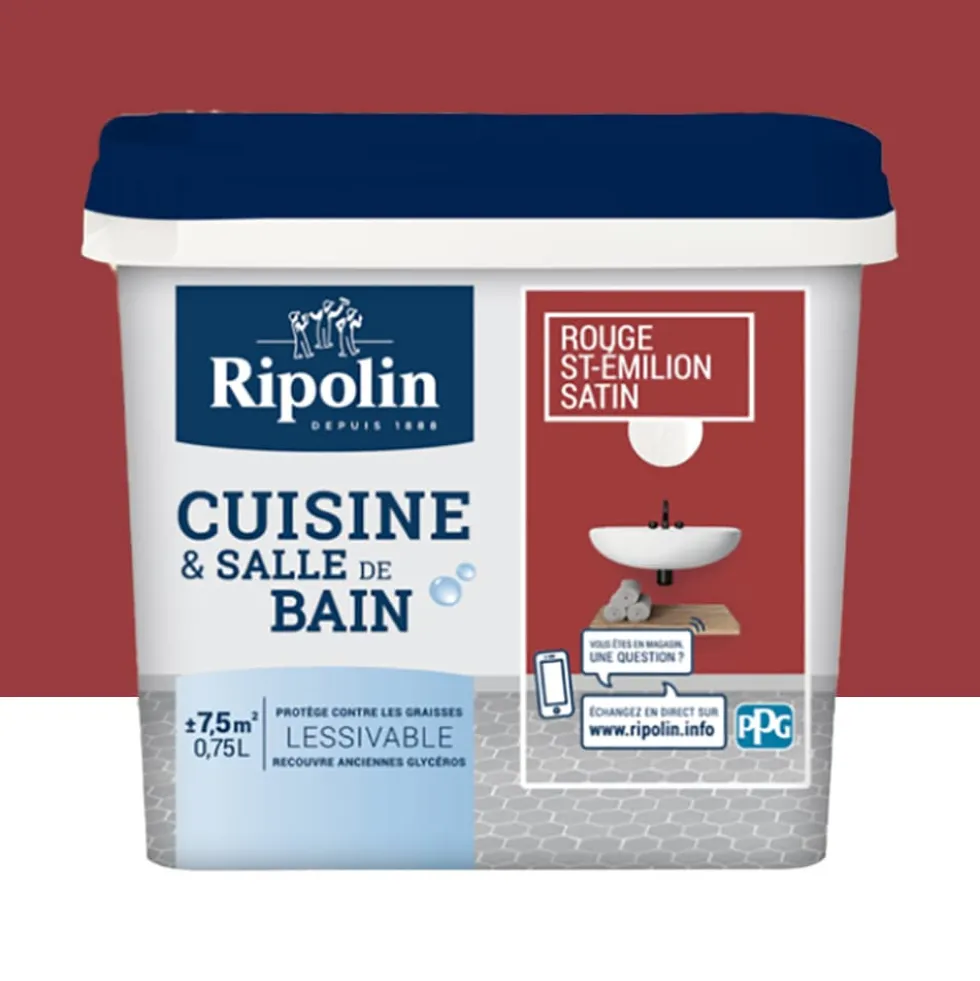 Peinture Cuisine & Salle de Bain RIPOLIN Rouge Saint-Emilion
