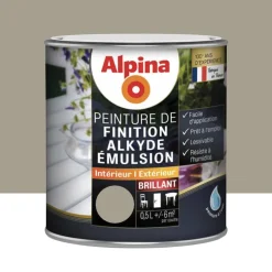 Peinture de finition pour boiseries intérieur-extérieur ALPINA Alkyde Emulsion Brillant Muscade