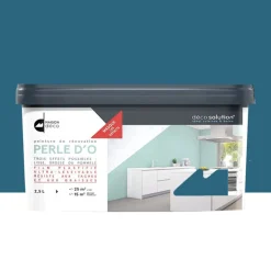 Peinture de rénovation Maison déco Perle d'O Bleu tagine Satin