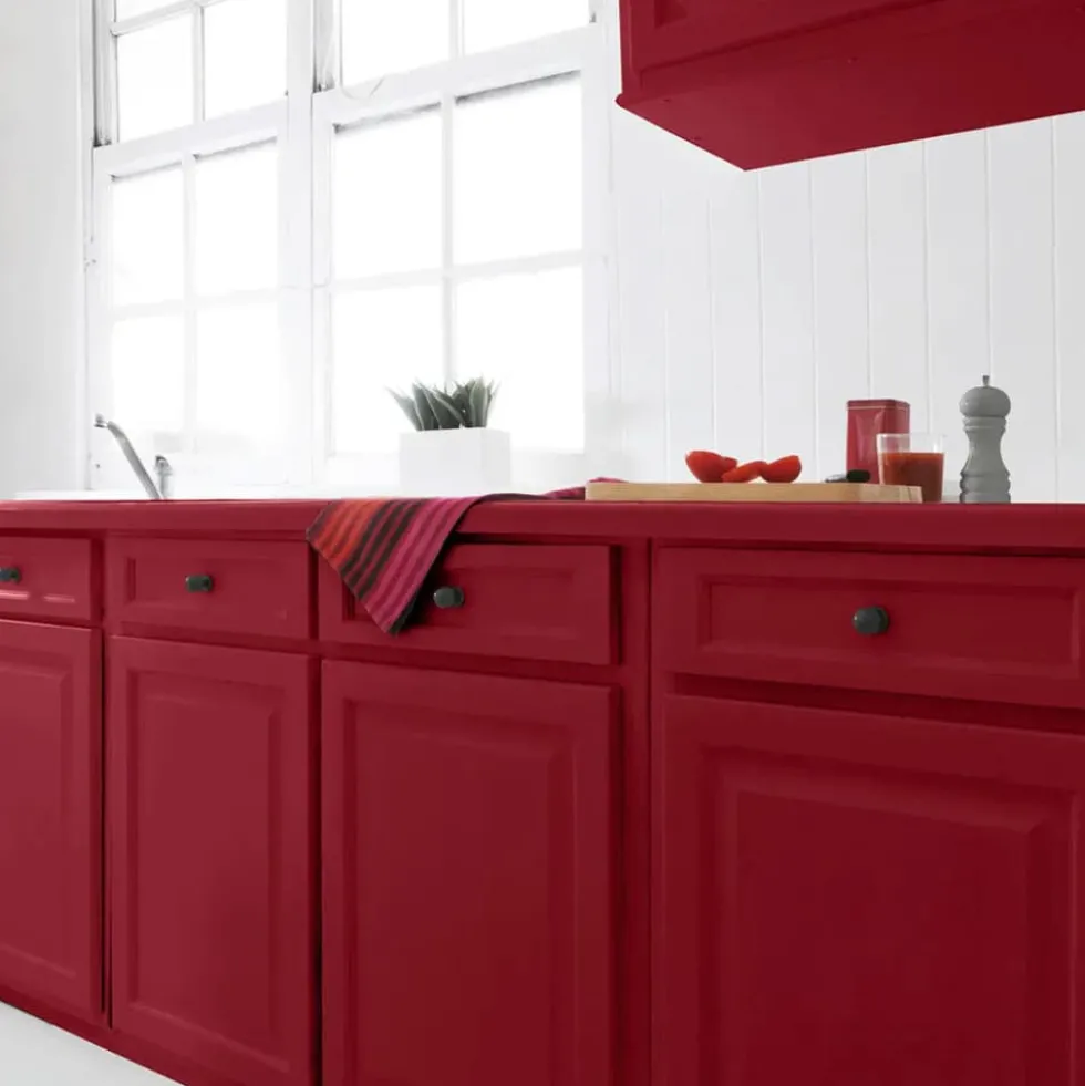 Peinture De Rénovation V33 Meuble De Cuisine Rouge Exquis
