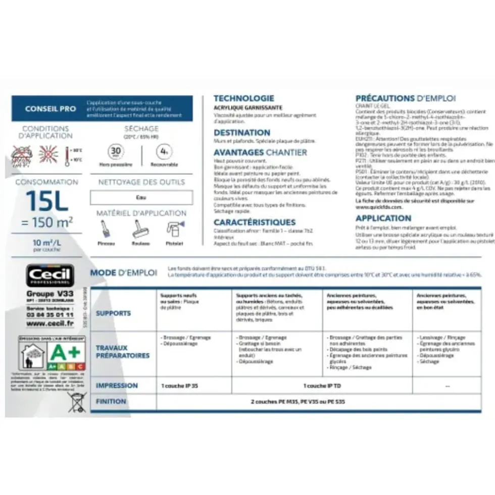 Peinture d'impression CÉCIL IP 35 Blanc