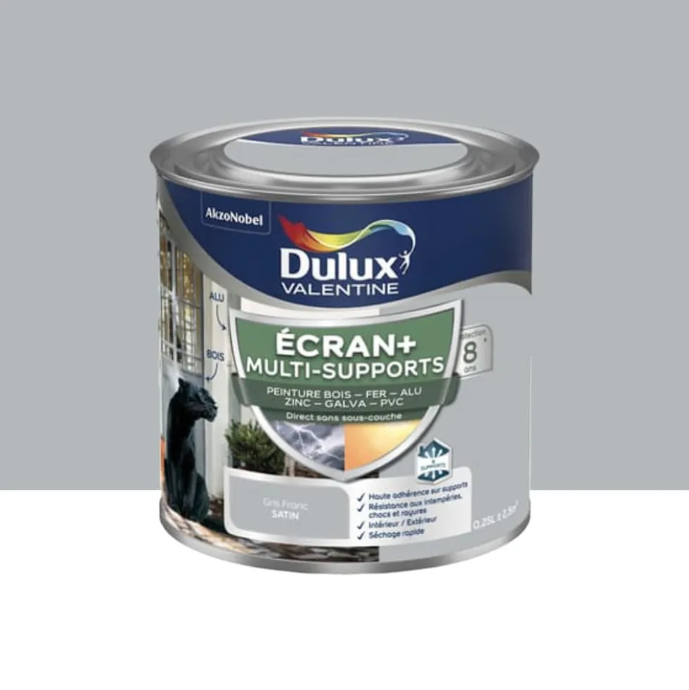 Peinture DULUX VALENTINE Ecran+ Multi-supports Gris franc
