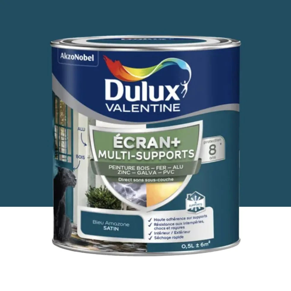 Peinture DULUX VALENTINE Ecran+ Multi-supports Bleu amazone