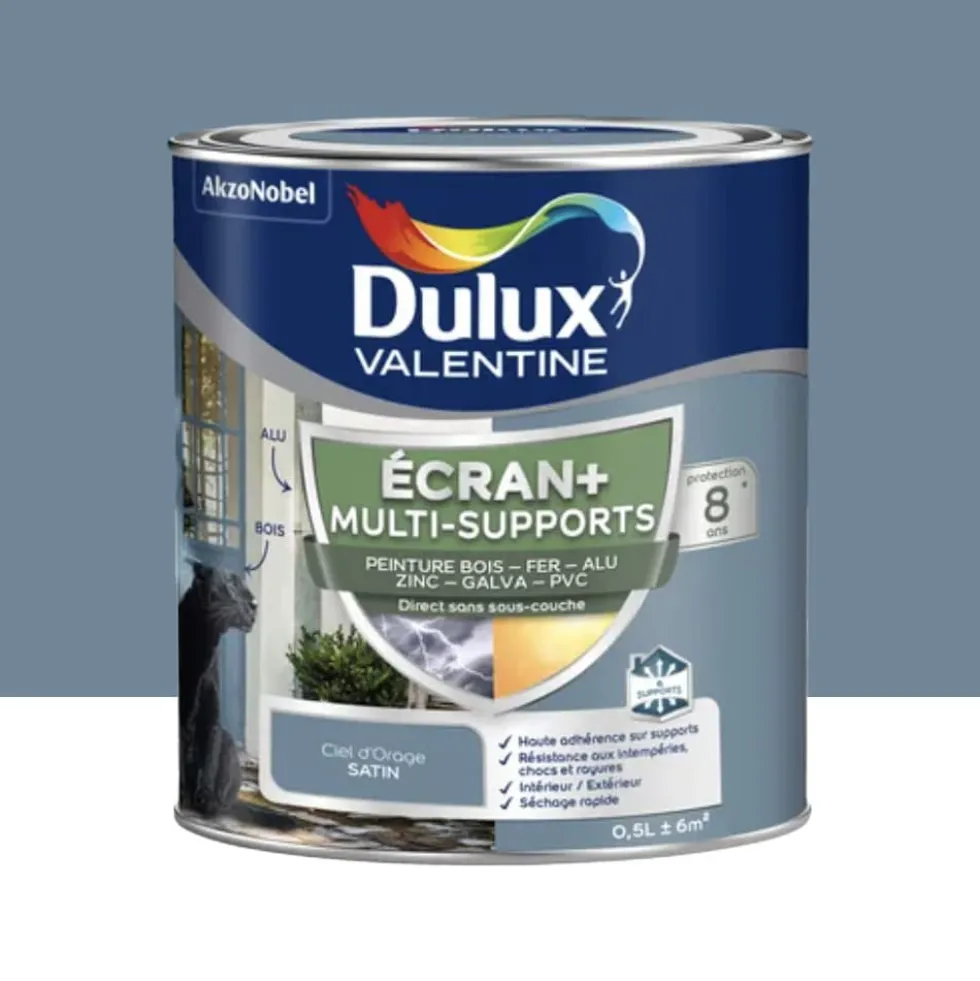 Peinture DULUX VALENTINE Ecran+ Multi-supports Ciel d'orage