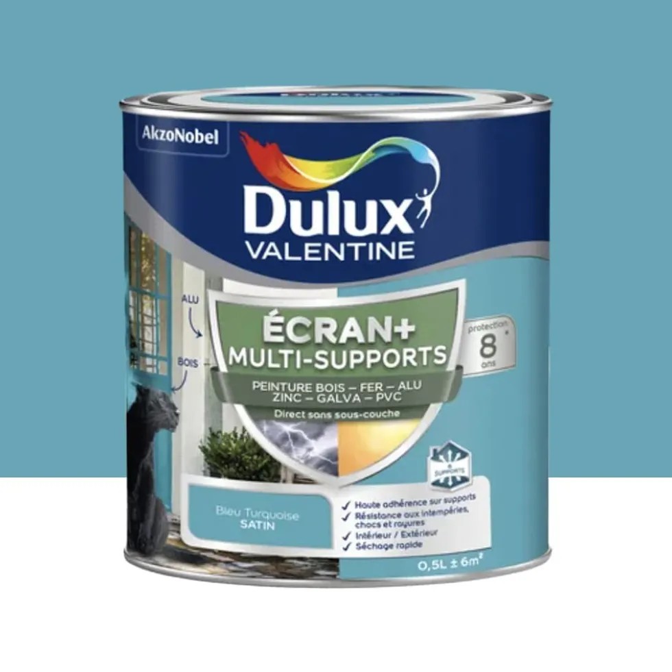 Peinture DULUX VALENTINE Ecran+ Multi-supports Bleu turquoise