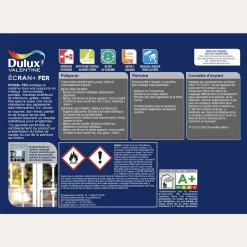 Peinture DULUX VALENTINE Ecran+ Fer Blanc perle