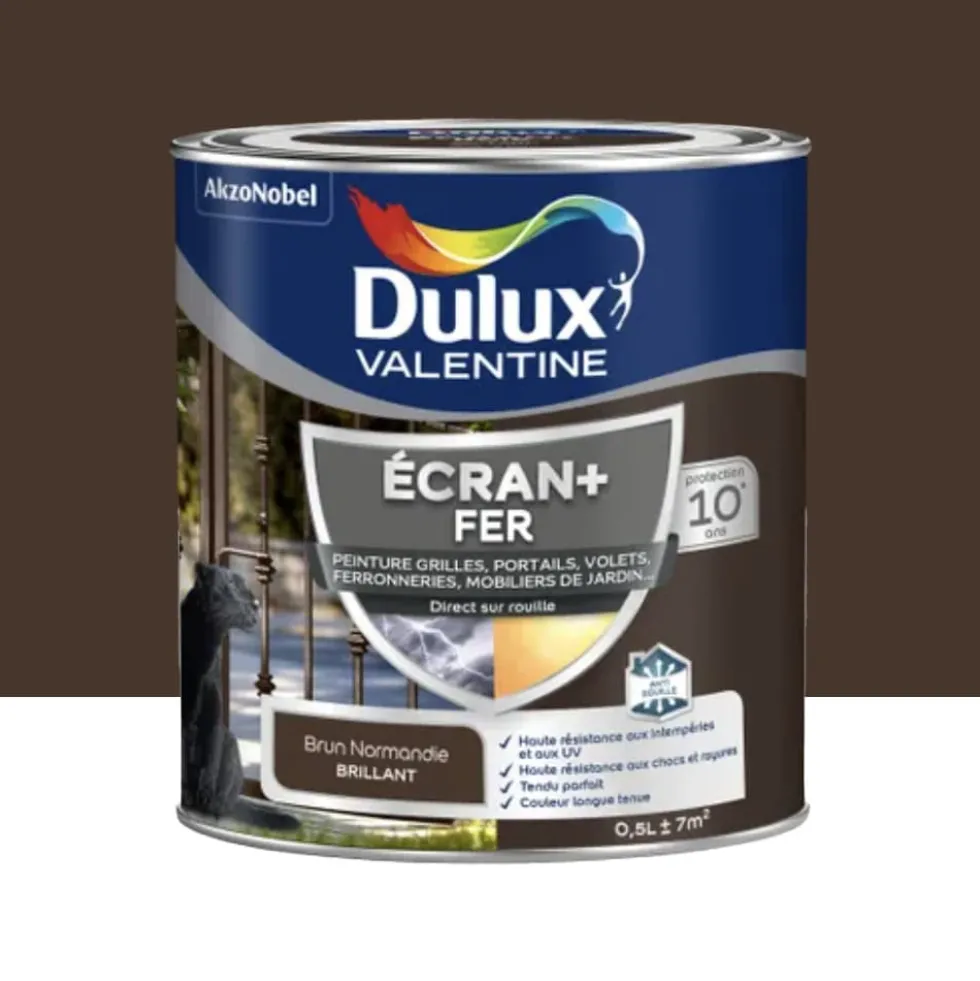 Peinture DULUX VALENTINE Ecran+ Fer Brun Normandie