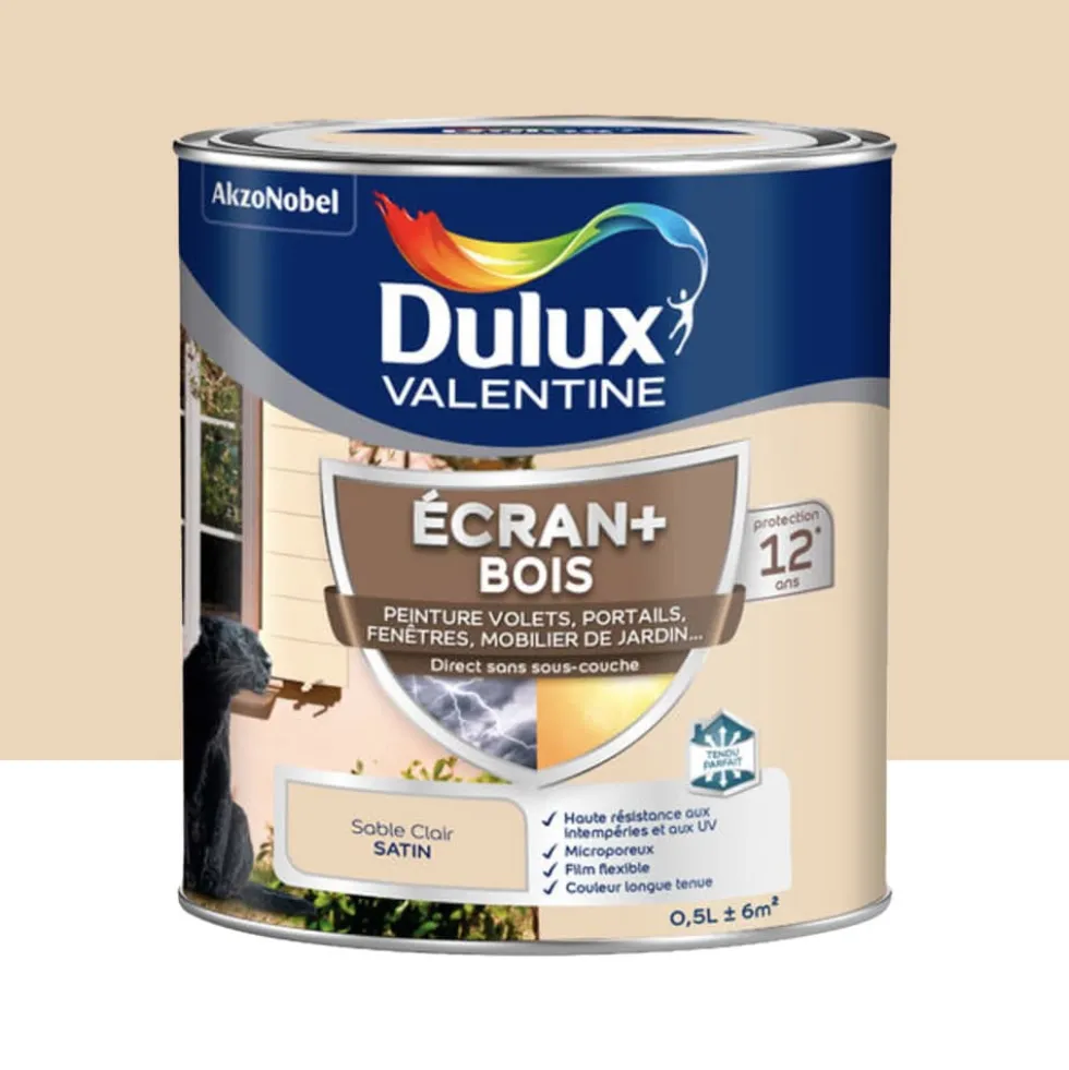 Peinture DULUX VALENTINE Ecran+ Bois Sable clair