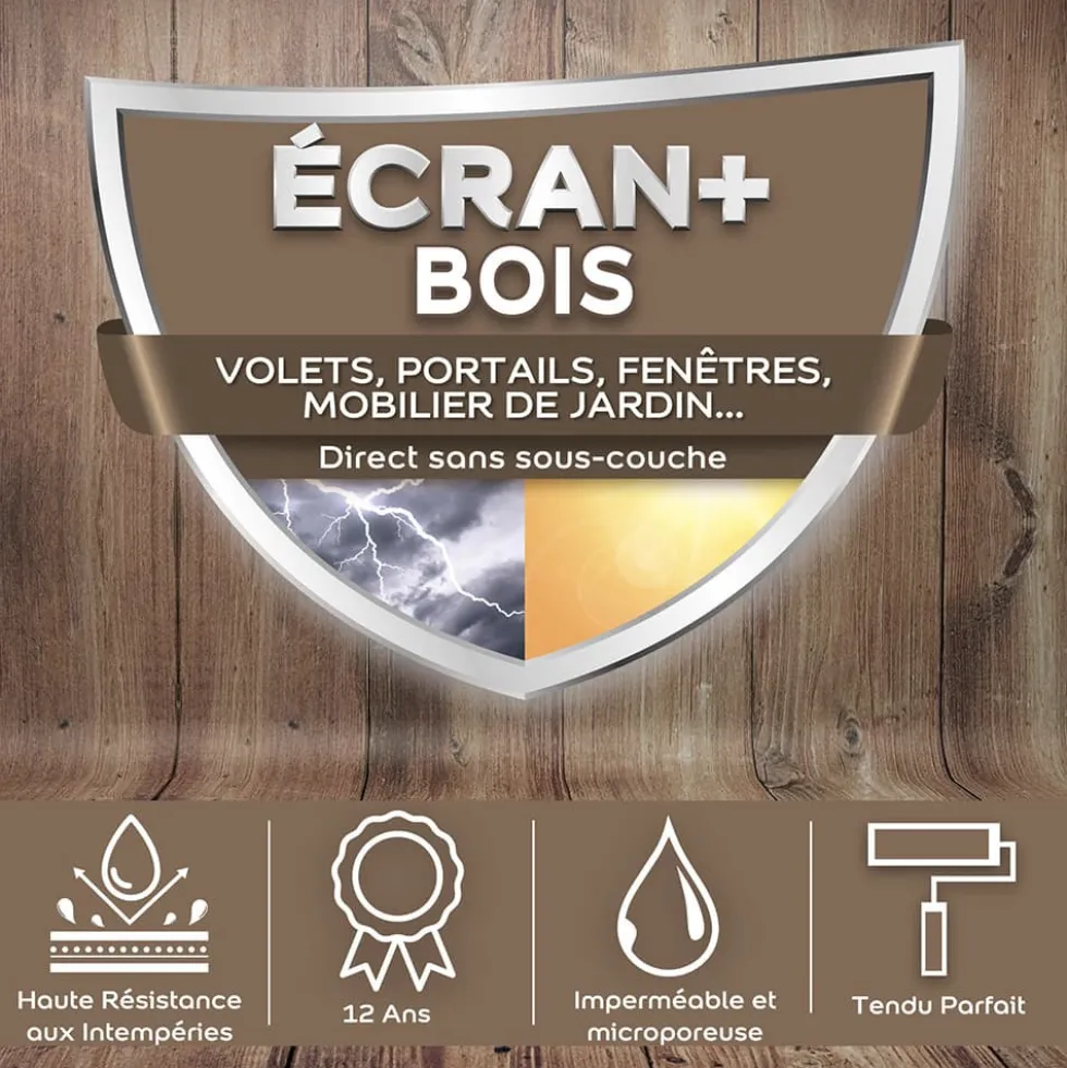 Peinture DULUX VALENTINE Ecran+ Bois Rouge Basque