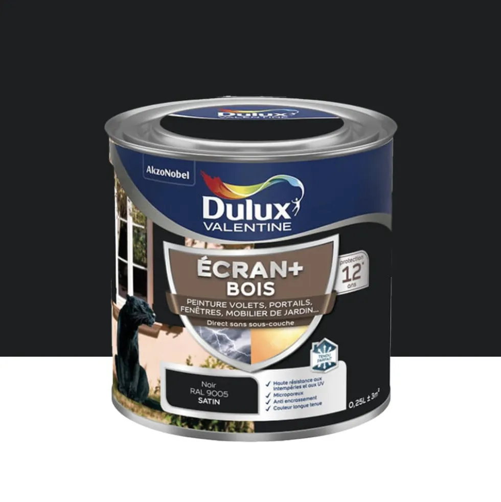 Peinture DULUX VALENTINE Ecran+ Bois Noir