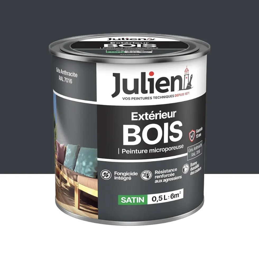 Peinture Extérieur Bois Microporeux Julien Gris Anthracite