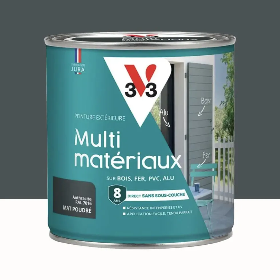 Peinture extérieure V33 Multi-matériaux Mat poudré Anthracite