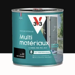 Peinture extérieure V33 Multi-matériaux Mat poudré Noir