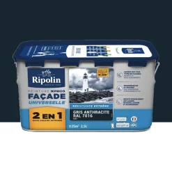 Peinture façade RIPOLIN XPro3 Universelle 2 en 1 Gris anthracite