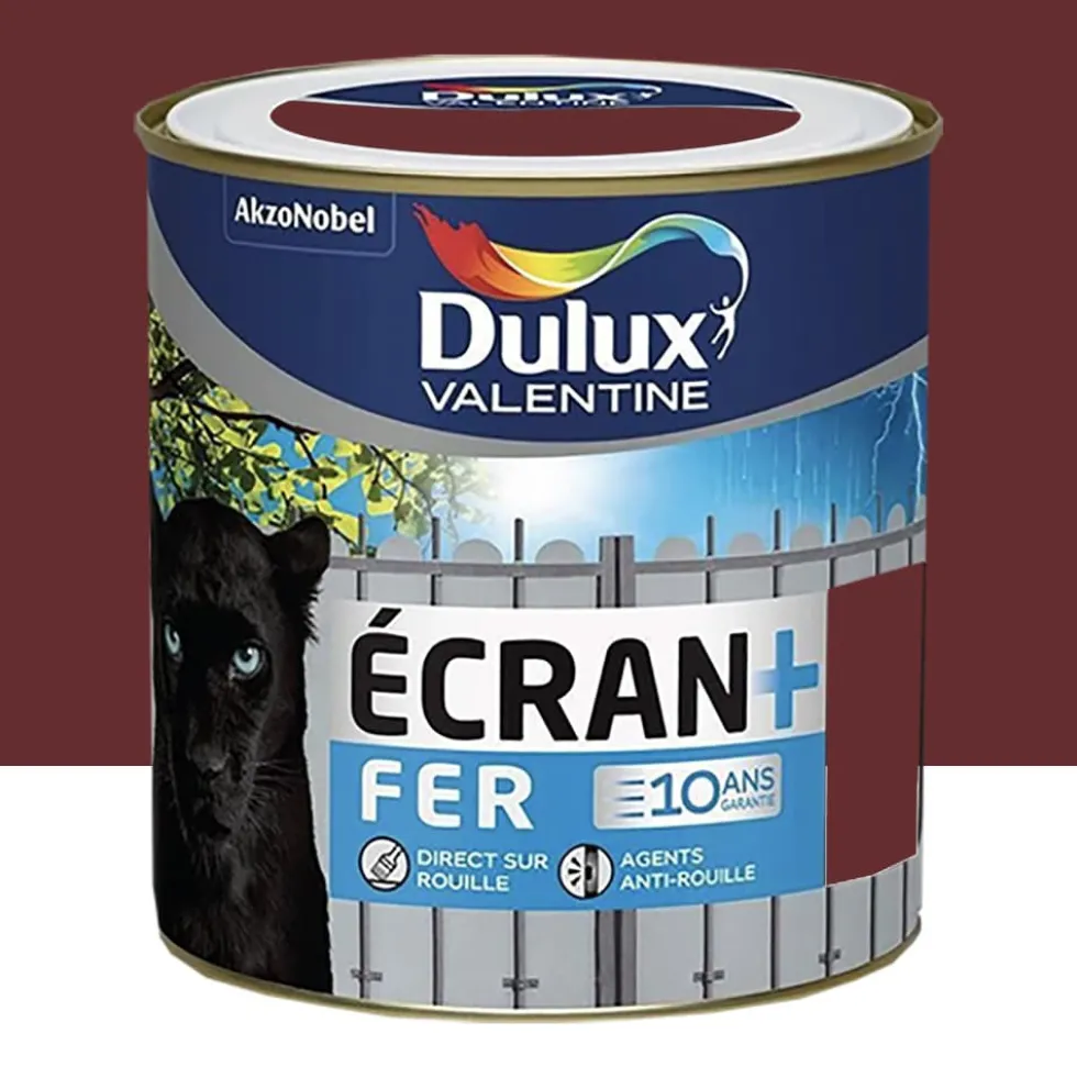 Peinture fer DULUX VALENTINE Ecran+ brillant Rouge Basque