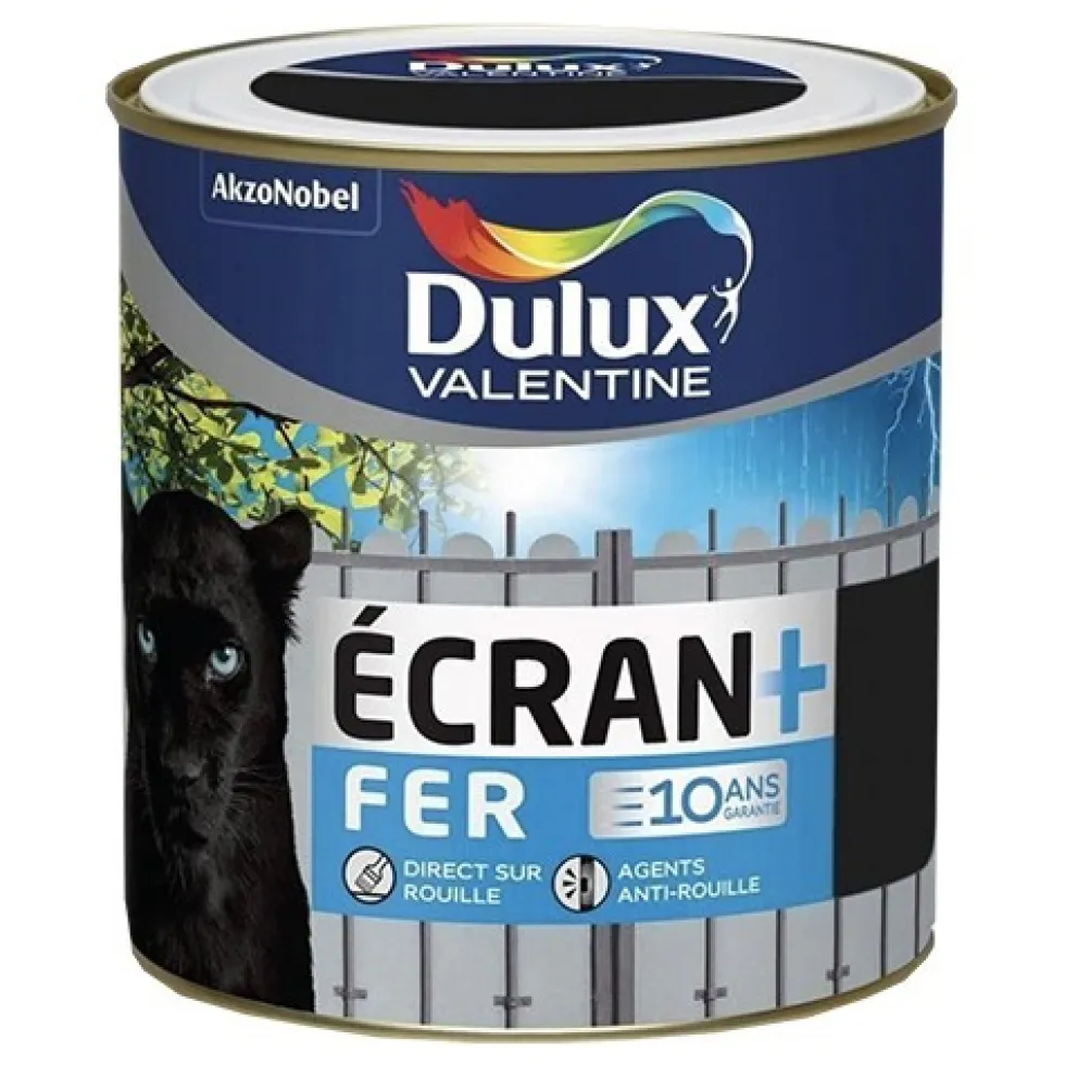 Peinture fer DULUX VALENTINE Ecran+ brillant Blanc Pur